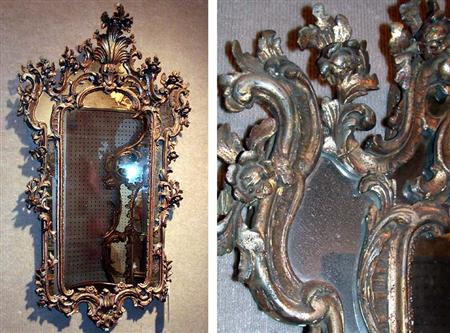 Lot image - Continental Rococo Style Gilt-Wood Mirror