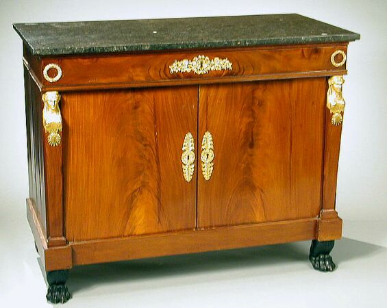 Lot image - Empire Gilt-Bronze Mounted Mahogany Side Cabinet