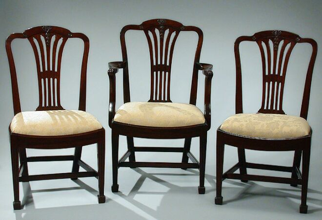 Lot image - Set of Twelve George III Mahogany Dining Chairs