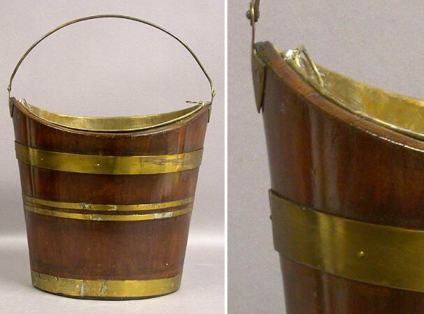 Lot image - George III Brass Bound Mahogany Bucket