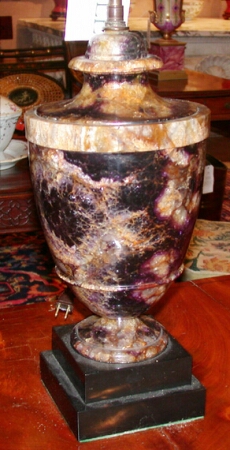 Lot image - George III Blue-John Porcelain Urn