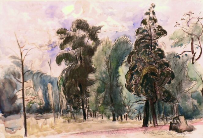 Lot image - Richard Hayley-Lever Australian/American, 1876-1958 THE EDGE OF THE WOOD, NEW JERSEY