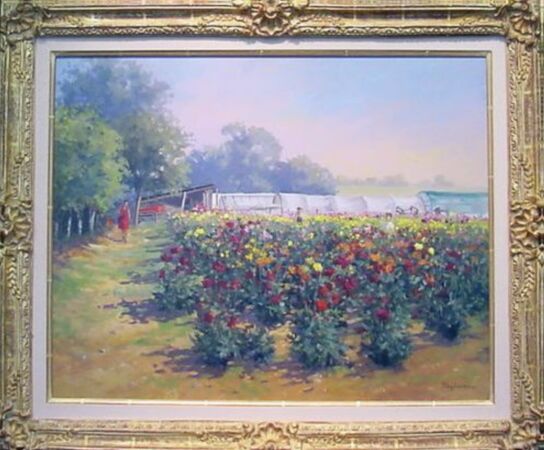 Lot image - Annie Puybareau French, b.1955 LE CHAMPS DE DAHLIAS