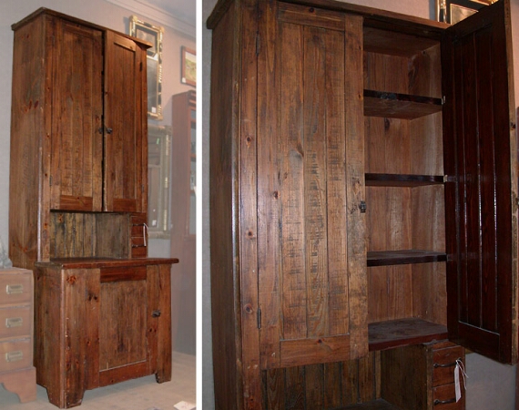 Lot image - Pine Hutch Cabinet