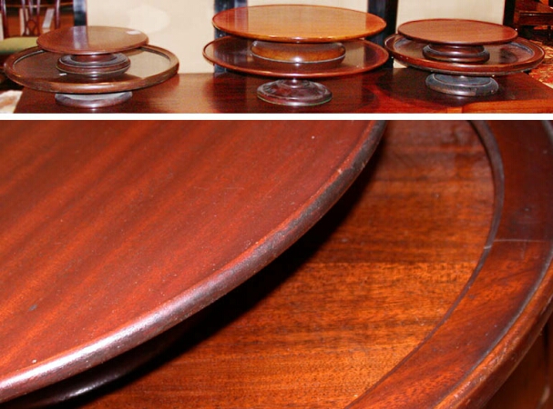 Lot image - Group of Six Turned Wood Lazy Susans