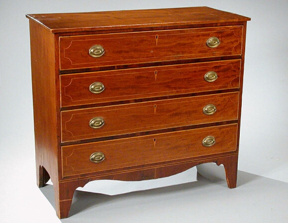 Lot image - Federal Inlaid Mahogany Chest of Drawers