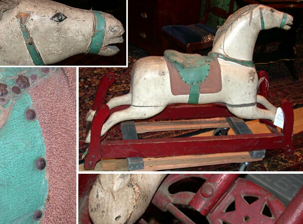 Lot image - Painted Wood Glider Rocking Horse