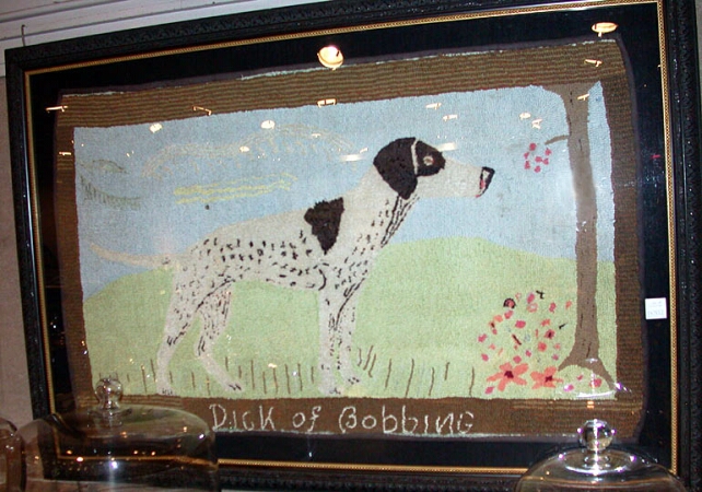 Lot image - Hooked Rug Depicting a Dog
