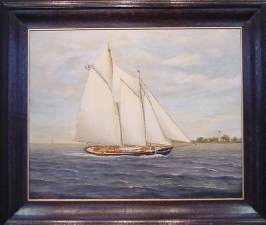 Lot image - Thomas Petersen American, 19th/20th century SAILBOAT OFFSHORE