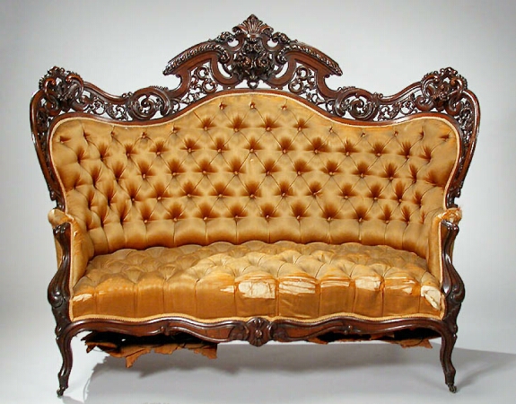 Lot image - Rococo Revival Rosewood Settee  New York, circa 1855