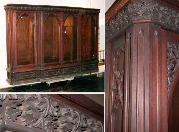 Lot image - Gothic Revival Walnut Bookcase  Mid 19th century