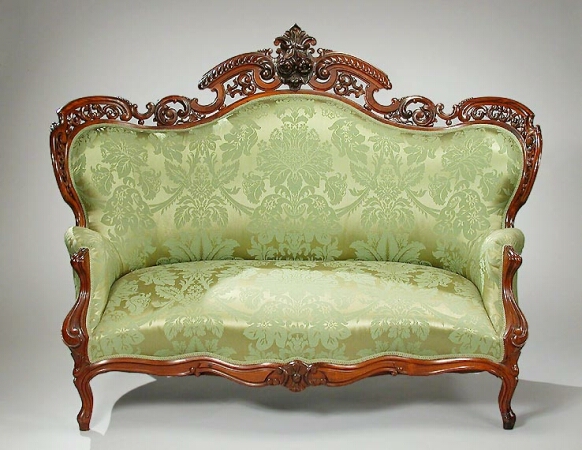 Lot image - Rococo Revival Rosewood Settee Attributed to J. and J. W. Meeks, New York, circa 1855