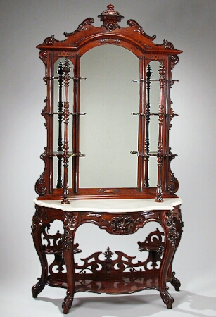 Lot image - Rococo Revival Rosewood Etagere Attributed to J. & J. W. Meeks, New York, circa 1855