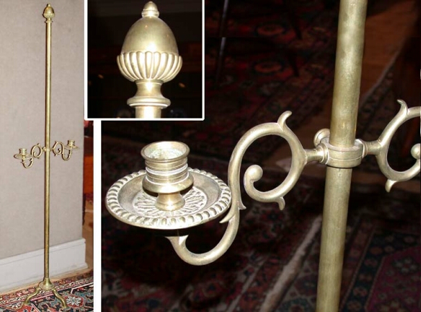 Lot image - Brass Floor Candlestand 19th Century