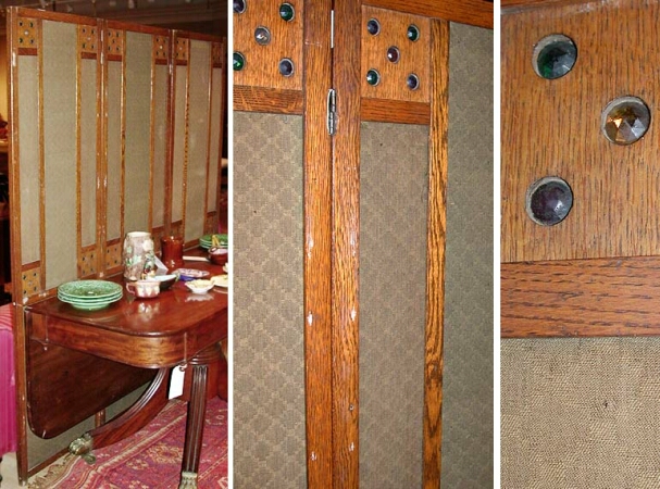 Lot image - Oak Three-Fold Screen F. B. M. Company, circa 1905