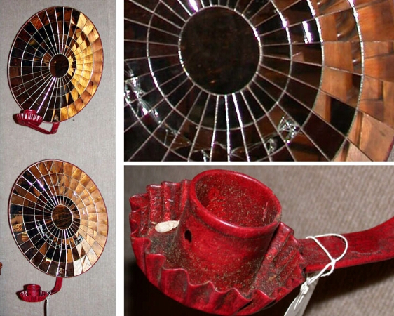 Lot image - Pair of Single-Light Mirror Back Sconces