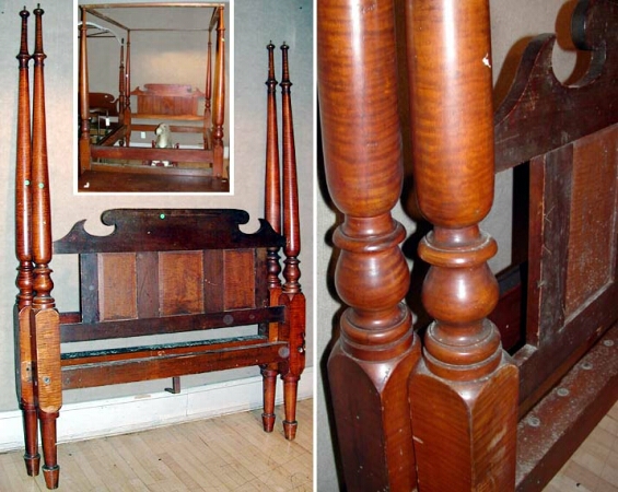 Lot image - Federal Figured Maple Four-Post Canopy Bed