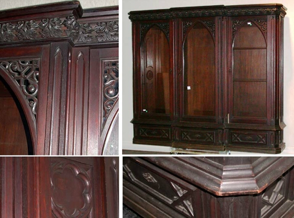 Lot image - Gothic Revival Walnut Bookcase