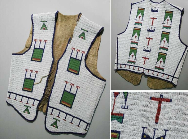 Lot image - Sioux Beaded Hide Vest