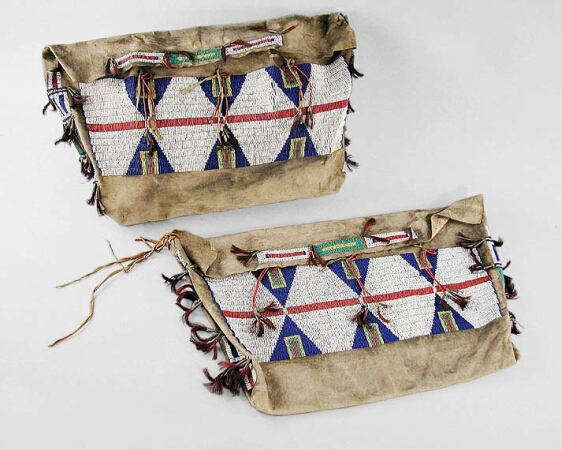 Lot image - Pair of Sioux Hide Tepee Bags