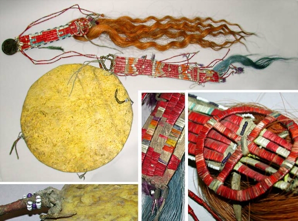 Lot image - Two Sioux Ornamental Hide Straps