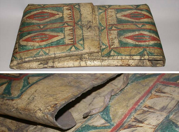 Lot image - Plains Painted Hide Parfleche