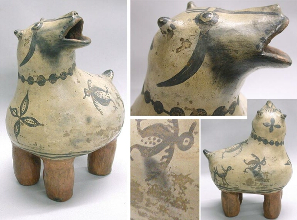 Lot image - Santo Domingo Painted Pottery Figure of an Animal