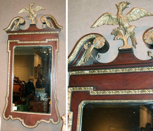 Lot image - George III Style Mahogany and Parcel Gilt Mirror