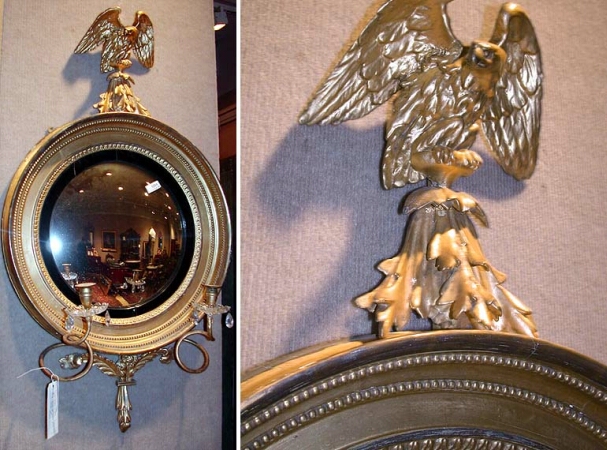 Lot image - Federal Gilt-Wood Convex Mirror