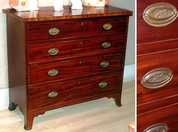 Lot image - Federal Inlaid Mahogany Chest of Drawers Early 19th century