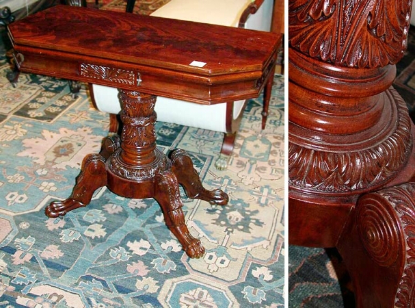 Lot image - Classical Mahogany Fold-Over Card Table Philadelphia, circa 1825