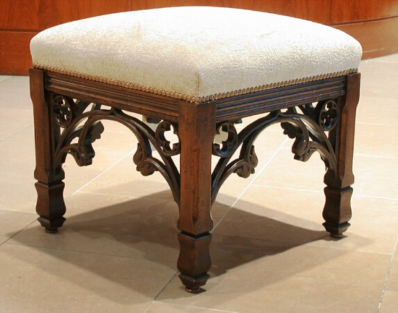 Lot image - Gothic Revival Mahogany Stool Mid 19th century