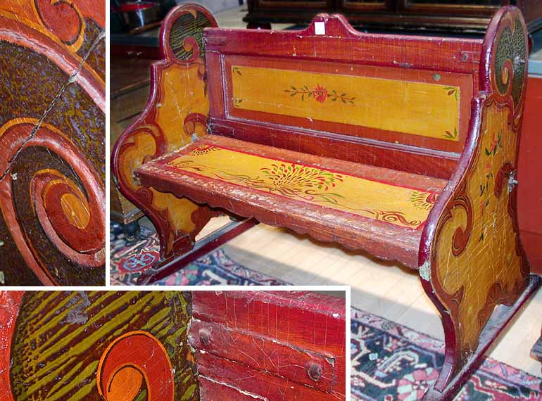 Lot image - Painted Carousel Bench Late 19th/early 20th century