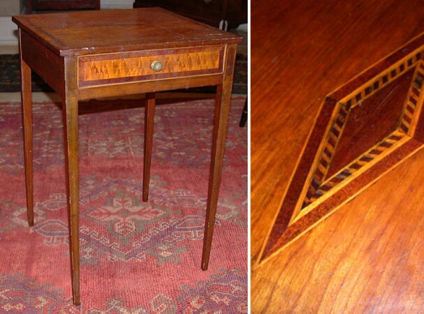 Lot image - Federal Inlaid Cherry One-Drawer Stand 19th Century