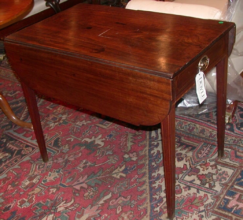Lot image - Federal Inlaid Mahogany Pembroke Table Massachusetts, early 19th century