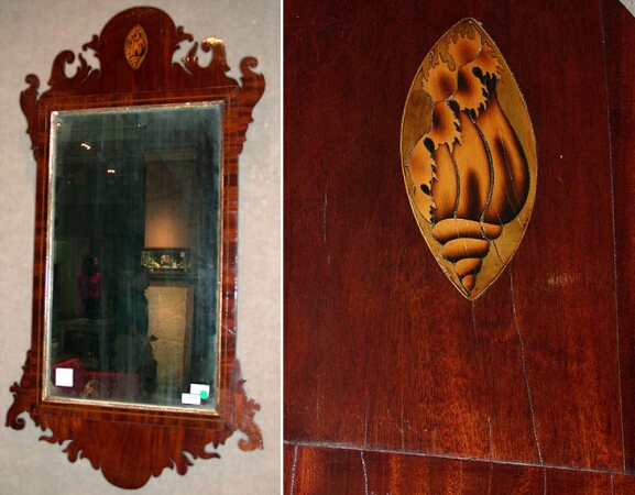 Lot image - Federal Inlaid Mahogany Looking Glass Early 19th century