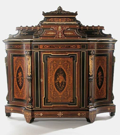 Lot image - Renaissance Revival Gilt-Bronze Mounted Inlaid Rosewood Cabinet