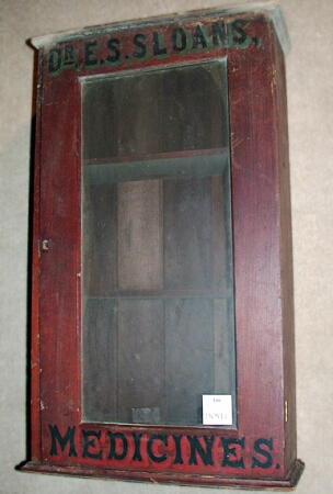 Lot image - Painted Wood Hanging Cabinet