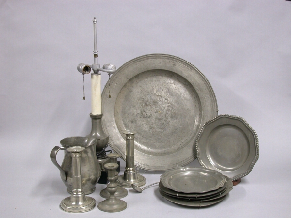 Lot image - Miscellaneous Group of English and Continental Pewter Articles