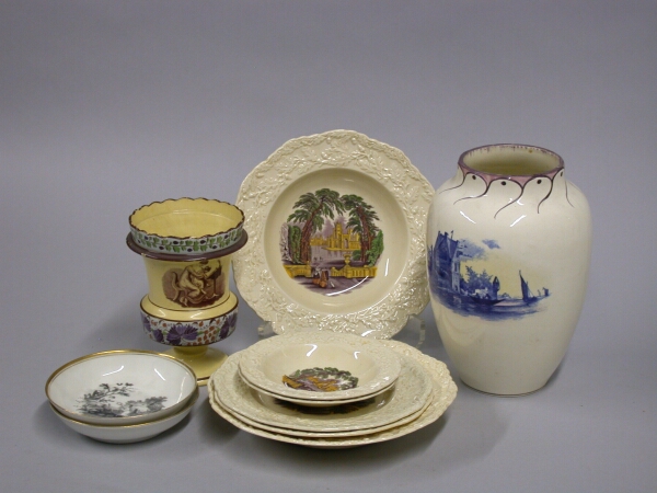 Lot image - Miscellaneous Group of English and Continental Transfer Decorated Pottery Articles