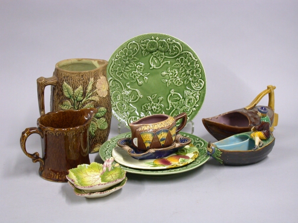 Lot image - Miscellaneous Group of Majolica Pottery Table Articles