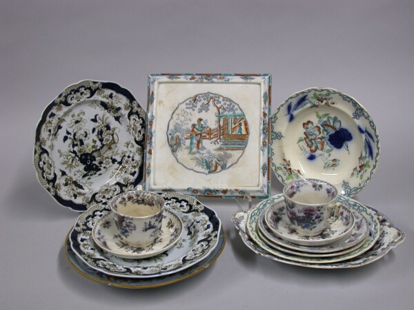 Lot image - Miscellaneous Group of English Transfer Decorated Pottery Articles