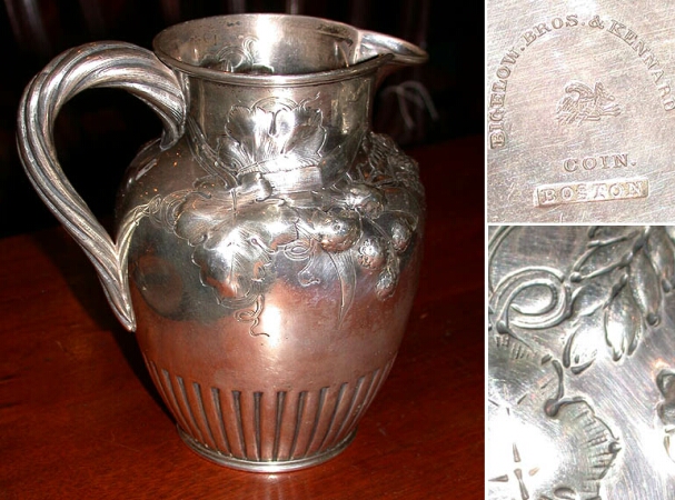Lot image - Rococo Revival Coin Silver Ewer