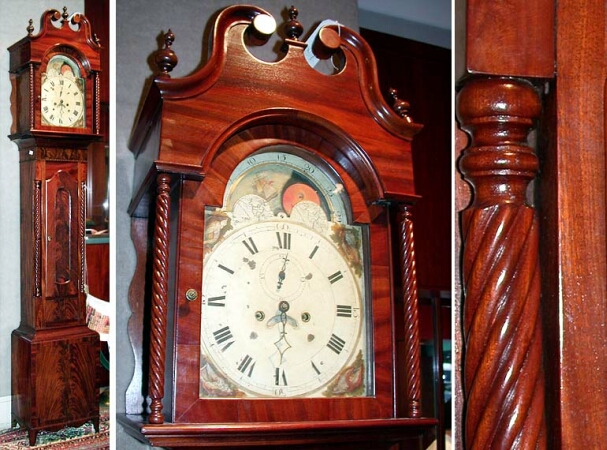 Lot image - Federal Mahogany Tall Case Clock