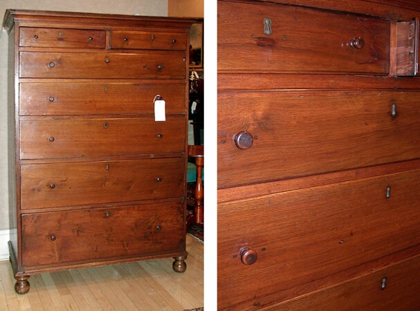 Lot image - Chippendale Walnut Tall Chest of Drawers