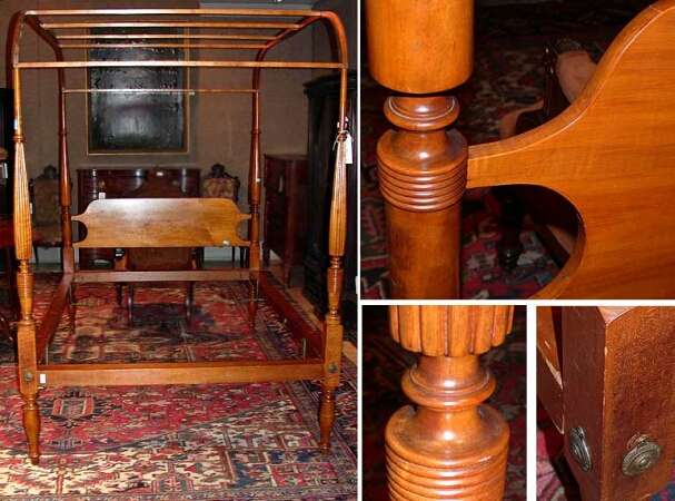 Lot image - Federal Maple Four-Post Canopy Bed