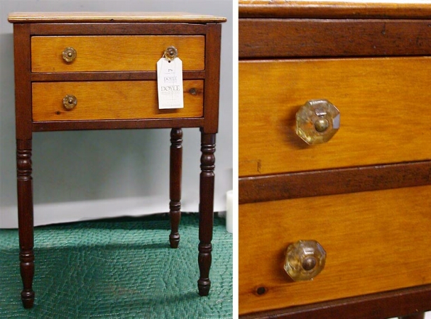 Lot image - Classical Maple and Mahogany Two-Drawer Work Table