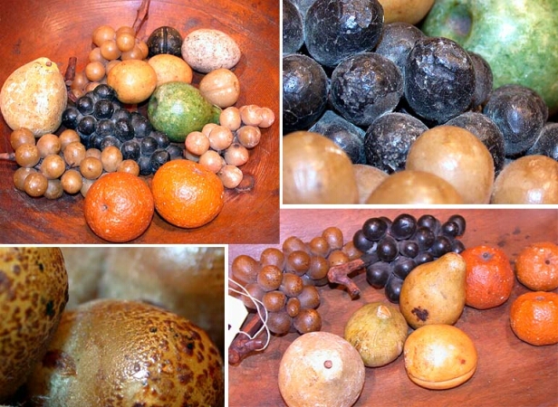 Lot image - Group of Painted Stone Fruit
