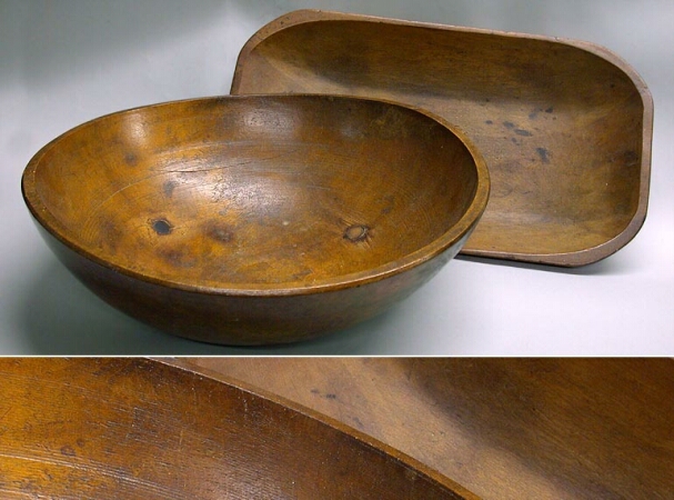 Lot image - Turned Wood Bowl and Trencher