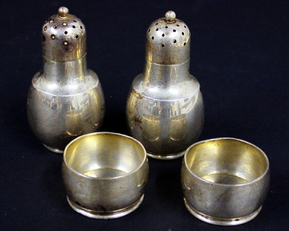 Lot image - Two Tiffany & Co. Sterling Silver Salts Together with Two Tiffany & Co. Sterling Silver Sugar Casters